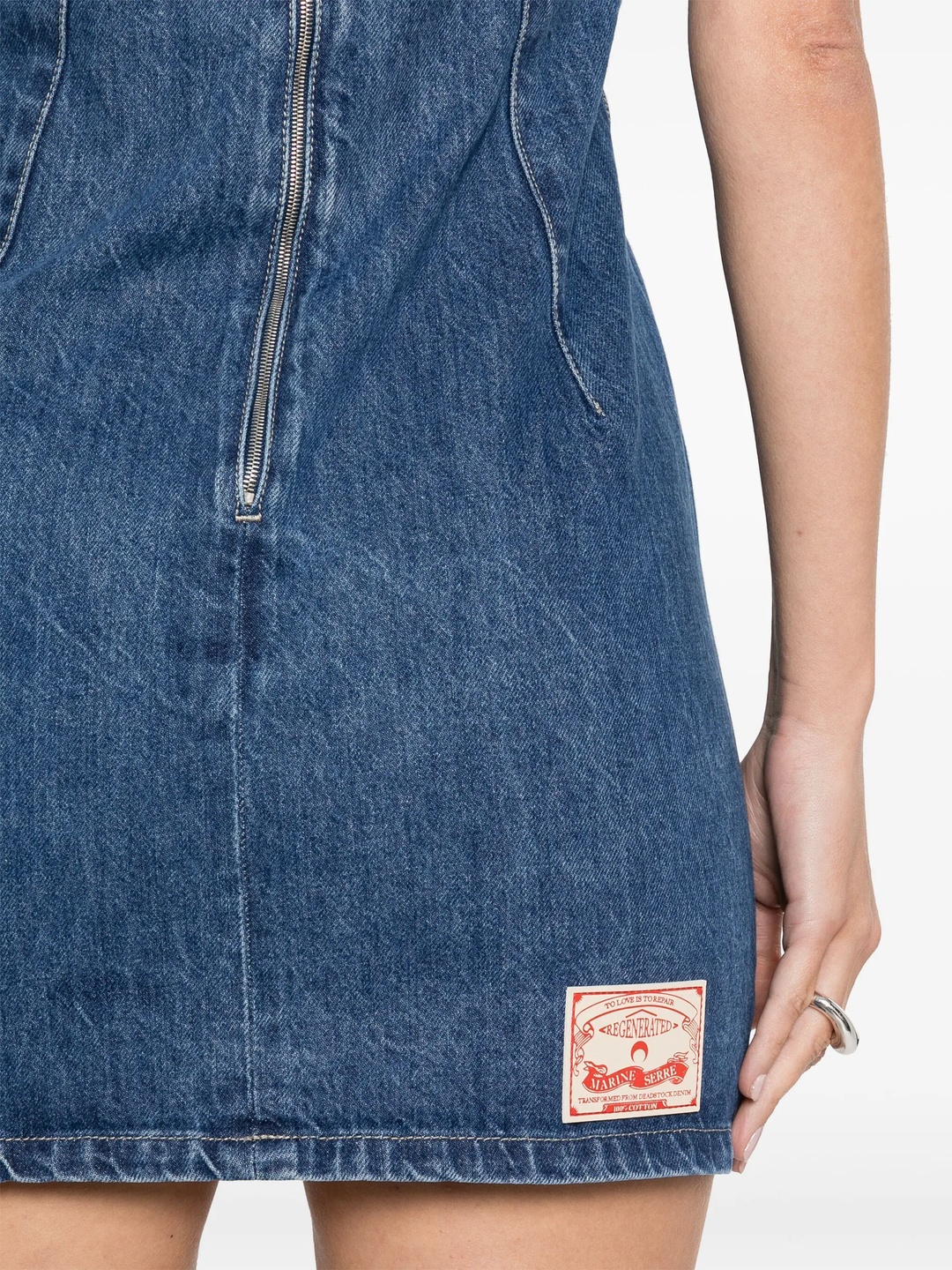 Marine Serre Deadstock Denim Mini Dress | club21 | REVERSIBLE