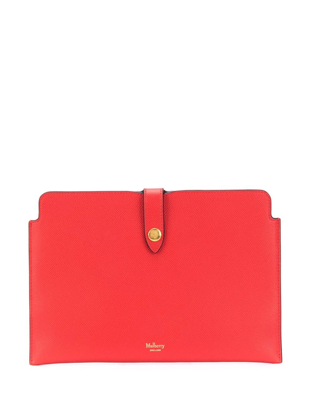 snap-fastening logo clutch bag - 1