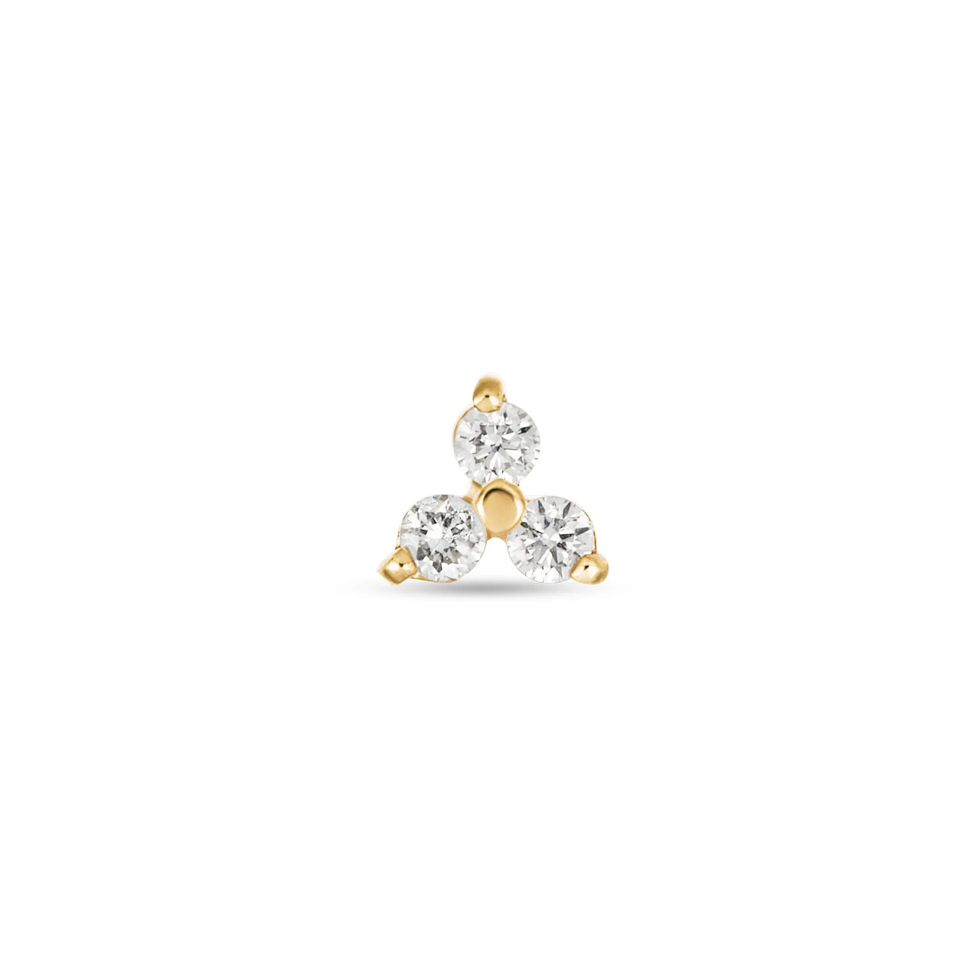 LAB-Created Diamond Trio Push Pin Flat Back - 1