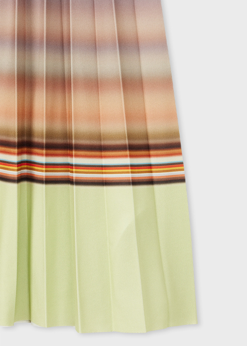 Paul Smith Women's Pistachio Gradient 'Signature Stripe' Pleated Skirt outlook