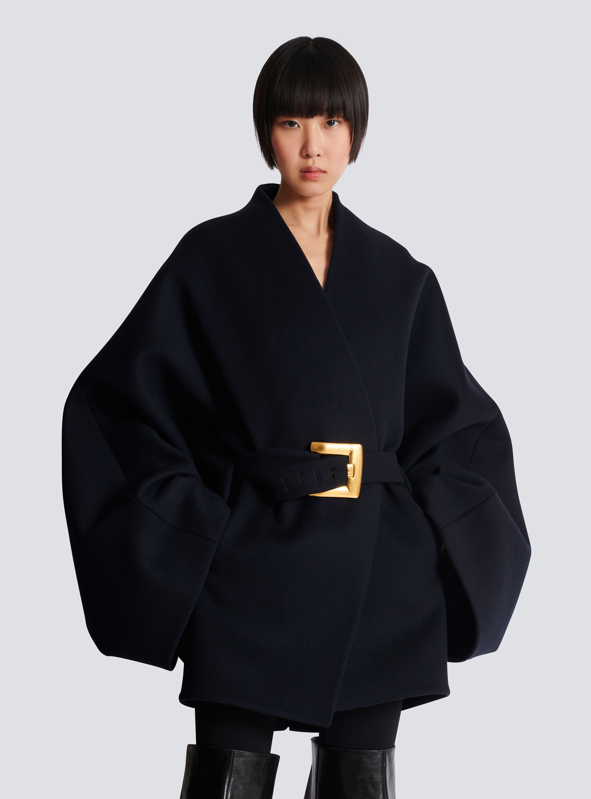 Short wool wrap coat - 6
