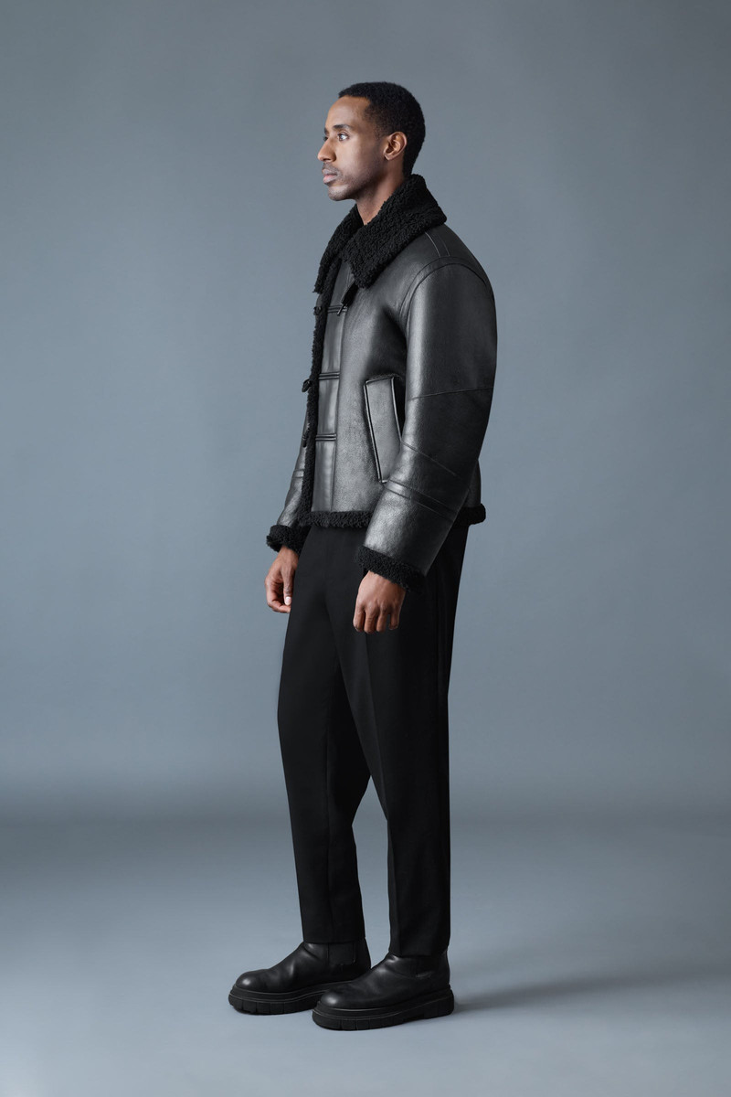 WAYLON Shearling AviatorJacket with Toggle Front closure 3