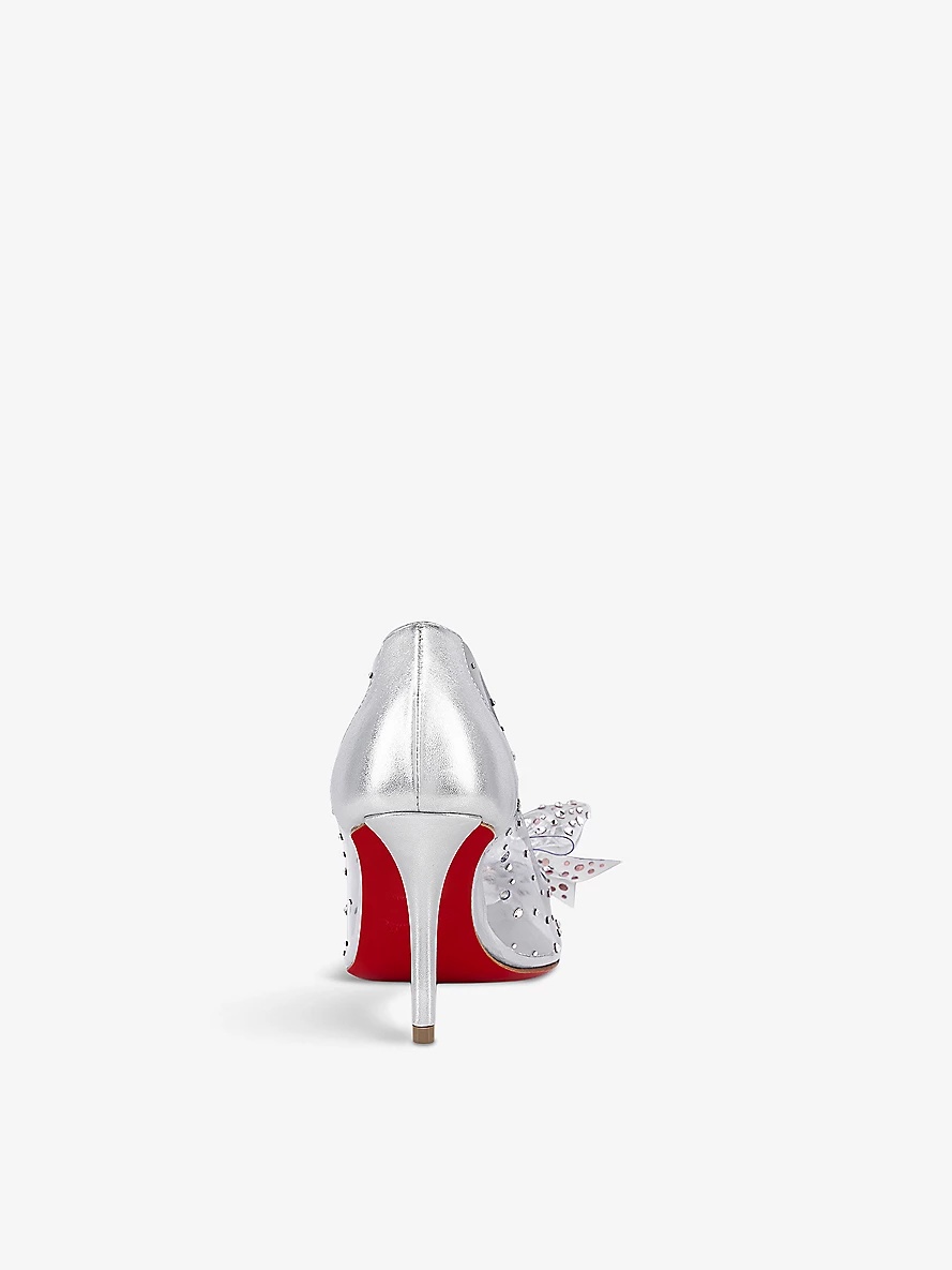 値下げ交渉歓迎Christian Louboutin シルバー ハイヒール Miss Z - 80 mm パンプス - パテントレザー - ブラック