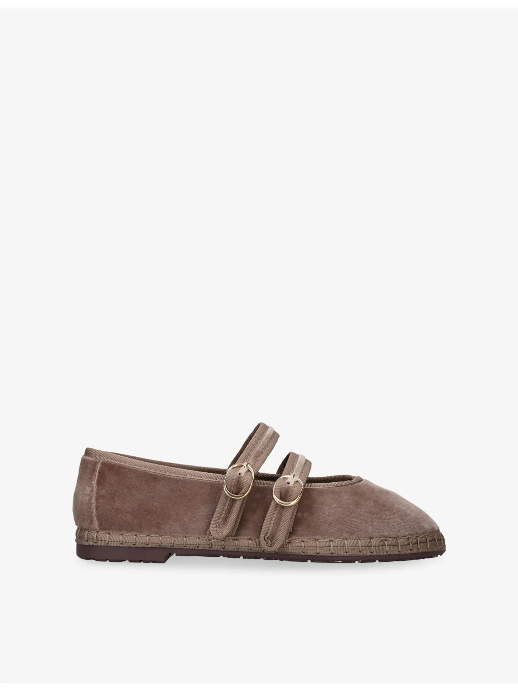 Claire Velvet Mary-Jane Flats - 1