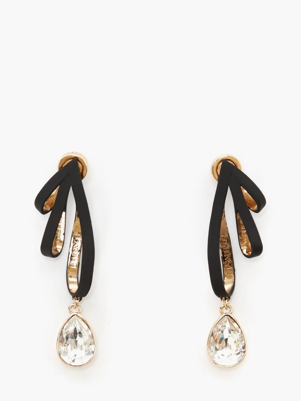 CRYSTAL DROP RIBBON EARRINGS - 1