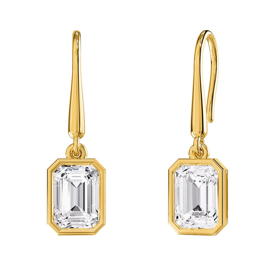 Diamond2Deal - Diamond2Deal 18k Vermeil Plated Silver 2.3 Ct Lab Grown Diamond Drop Dangle Earrings VVS-VS, E-F - 1