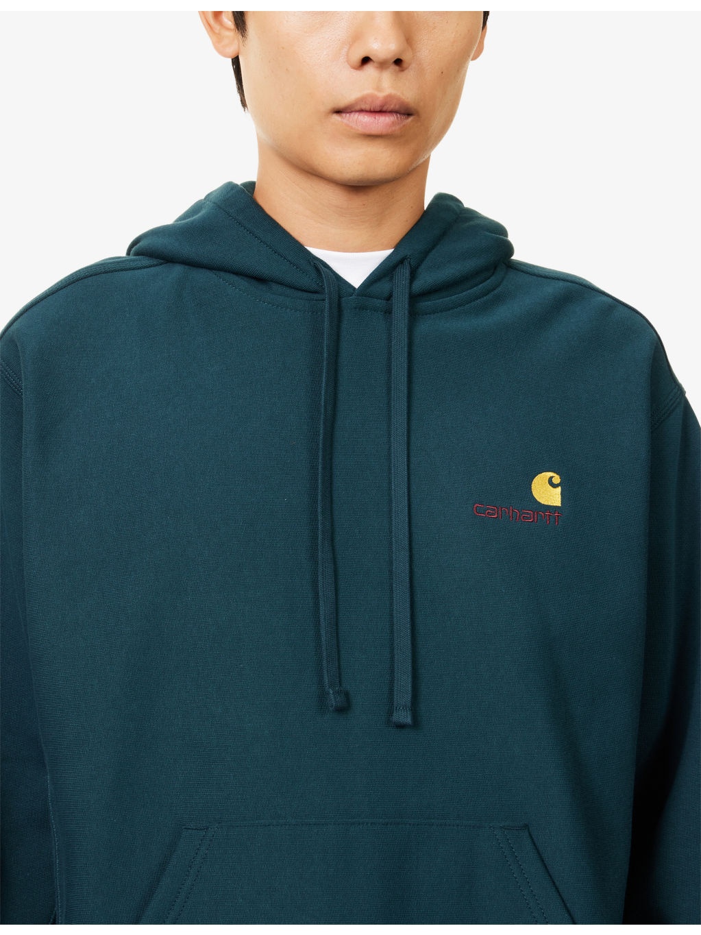 American Script Logo-Embroidered Cotton Hoody - 5
