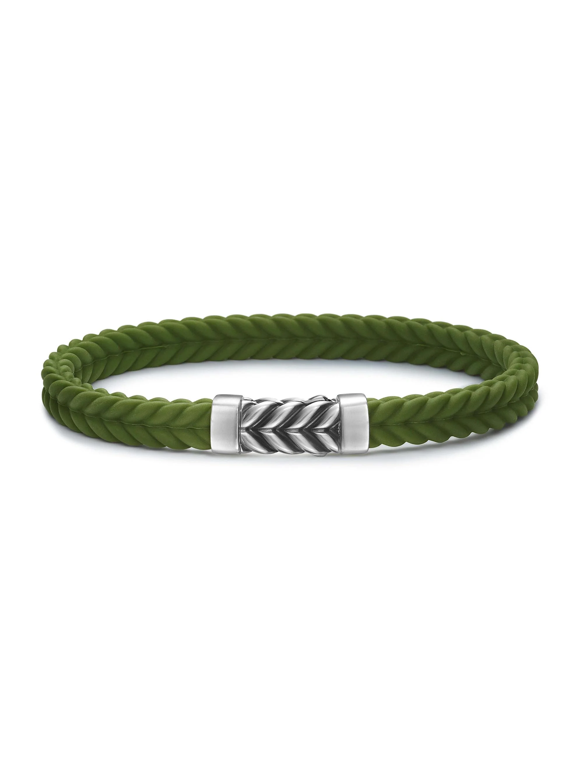 Men's Chevron Rubber Bracelet - Green - 1