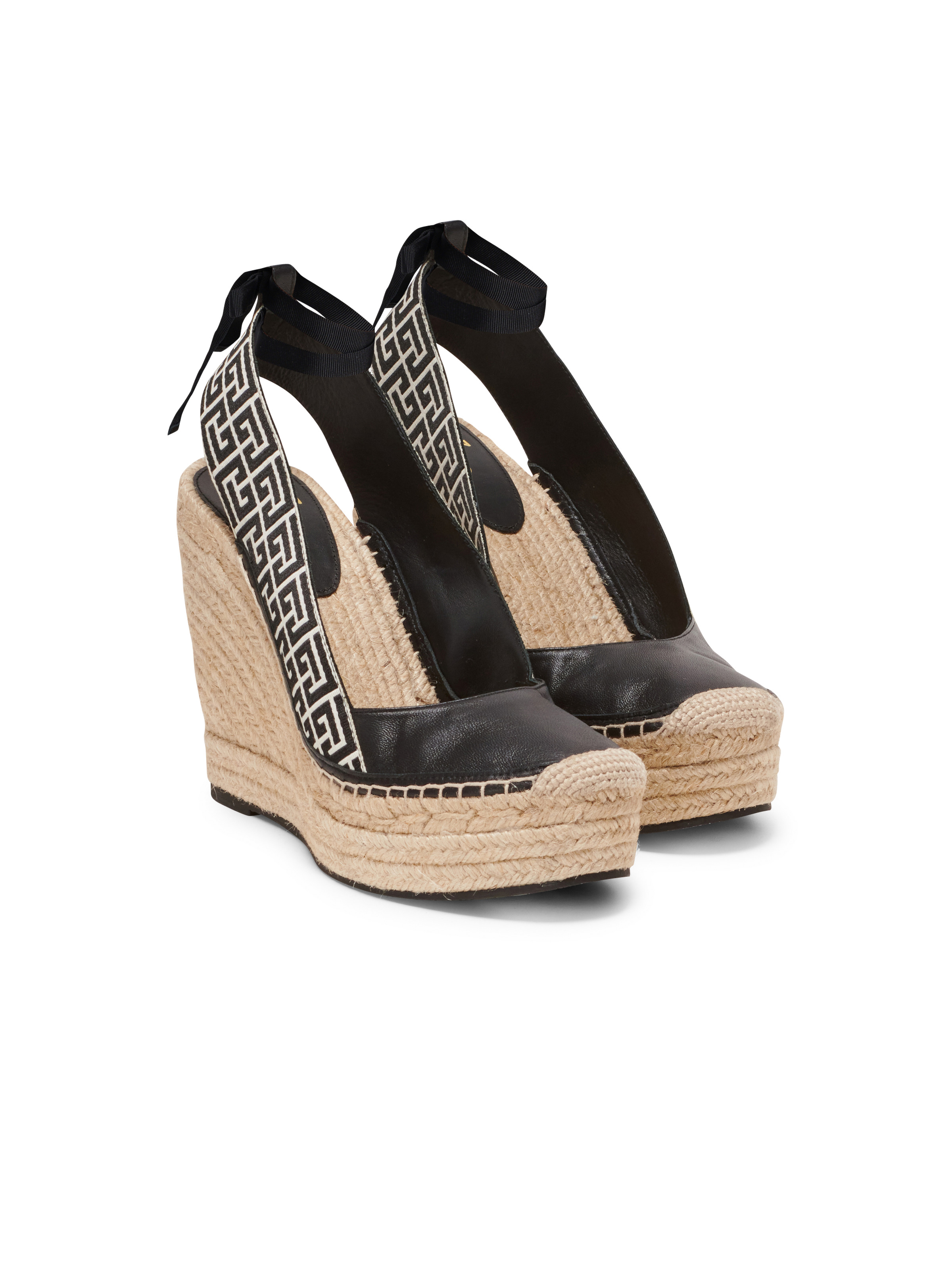 Alex monogram jacquard and leather espadrilles - 2