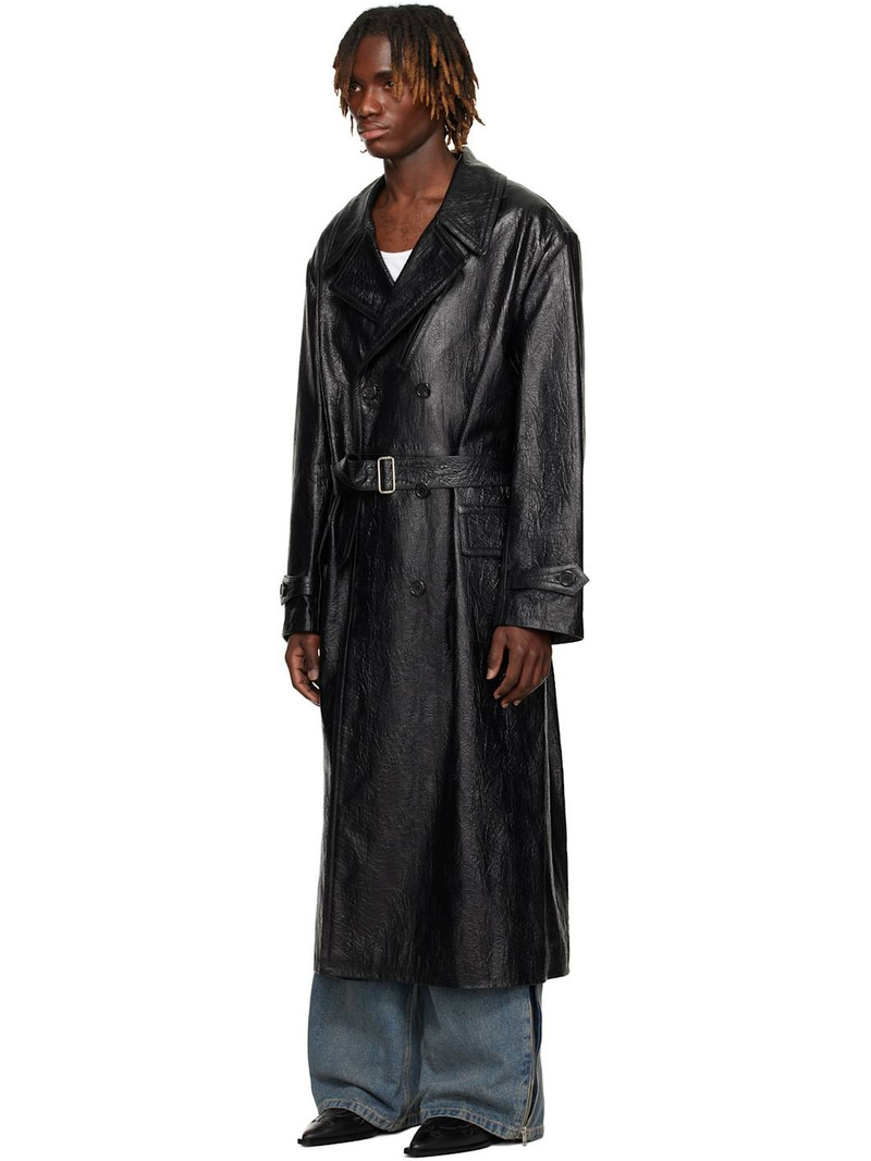 LU'U DAN Black Jiman Leather Coat outlook