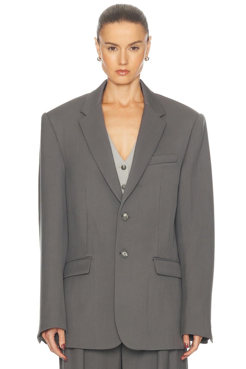 Oversize Single Breasted Blazer - 2
