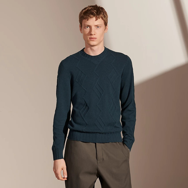 "Torsades geometriques" crewneck sweater - 1