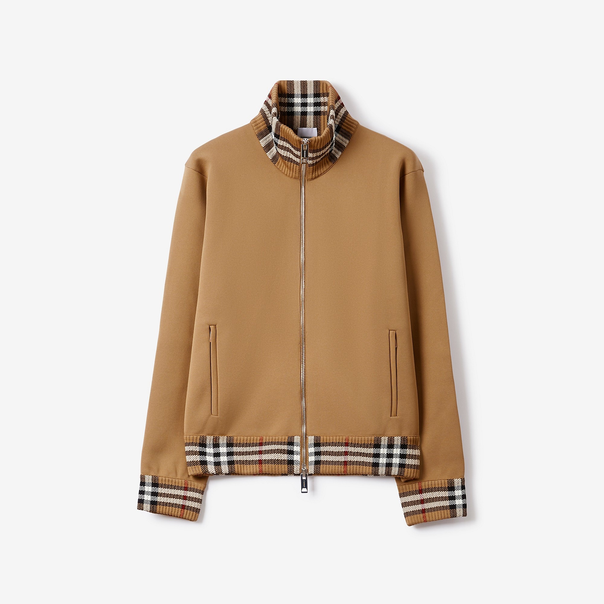 Check Trim Viscose Blend Track Jacket - 1