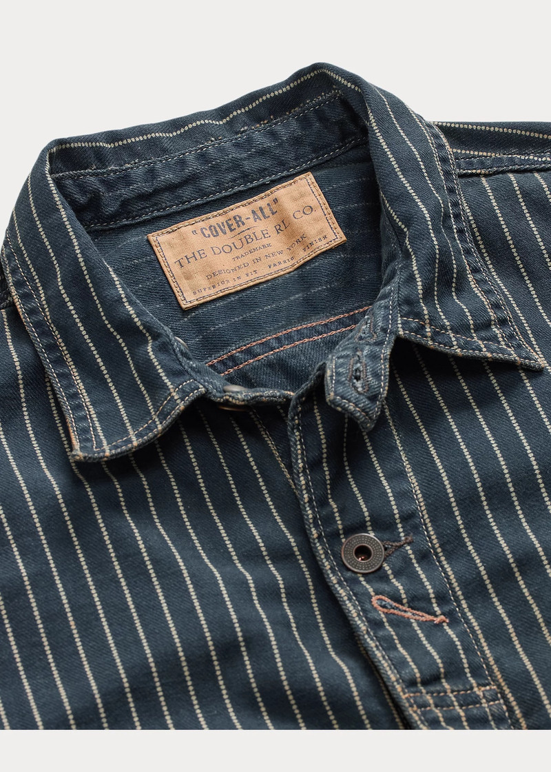 Indigo Dot-Stripe Twill Coverall 3