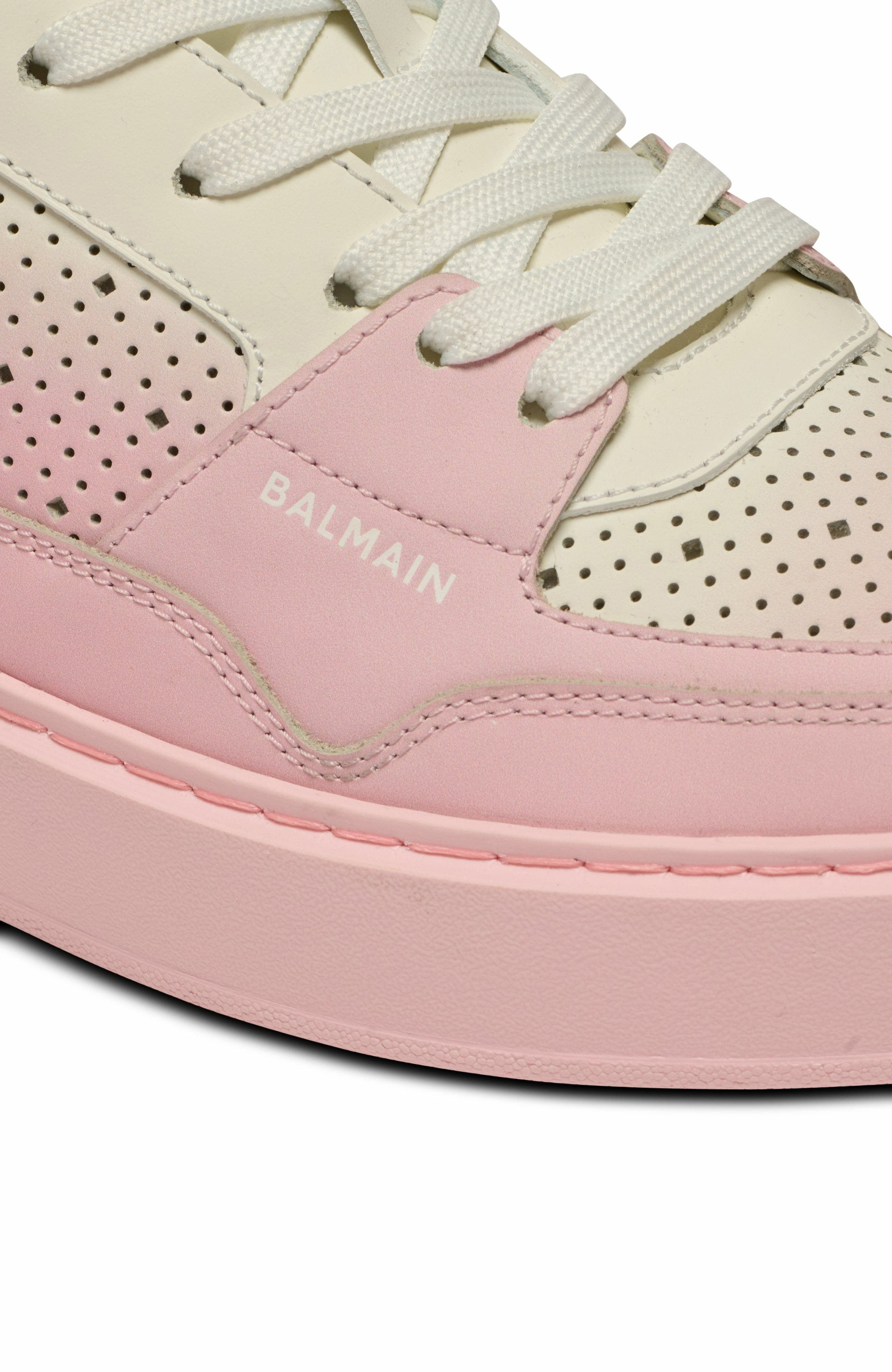 Balmain B-Court Flip trainers in graduated calfskin leather in Pink at Nordstrom - 8