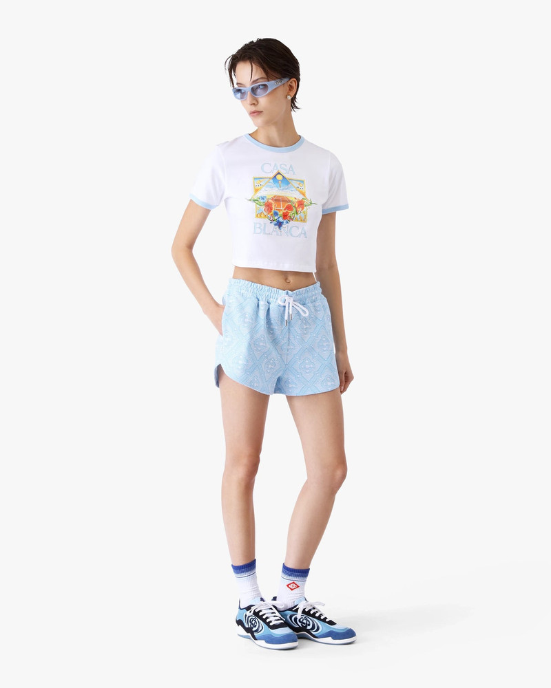 CASABLANCA Tennis Landscape Ringer Baby Short Sleeve T-Shirt | Casablanca Paris outlook