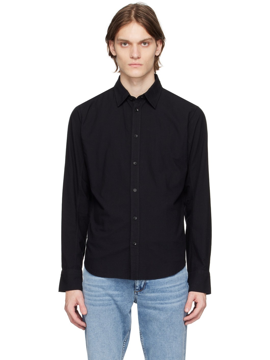 Black Fit 2 Engineered Oxford Shirt - 1