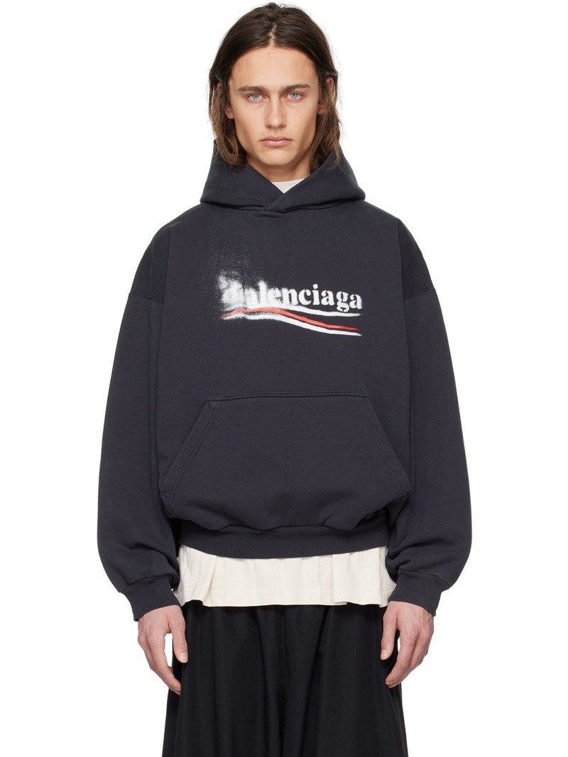 logo-print cotton hoodie - 1