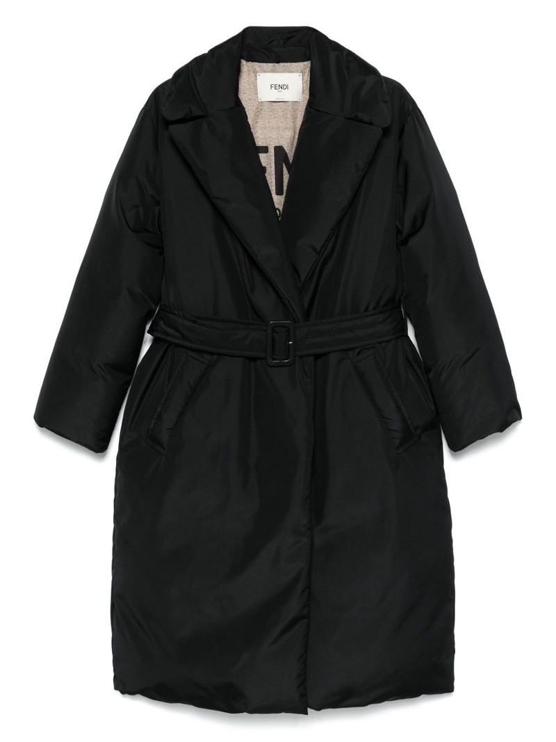 logo-embroidered coat 1