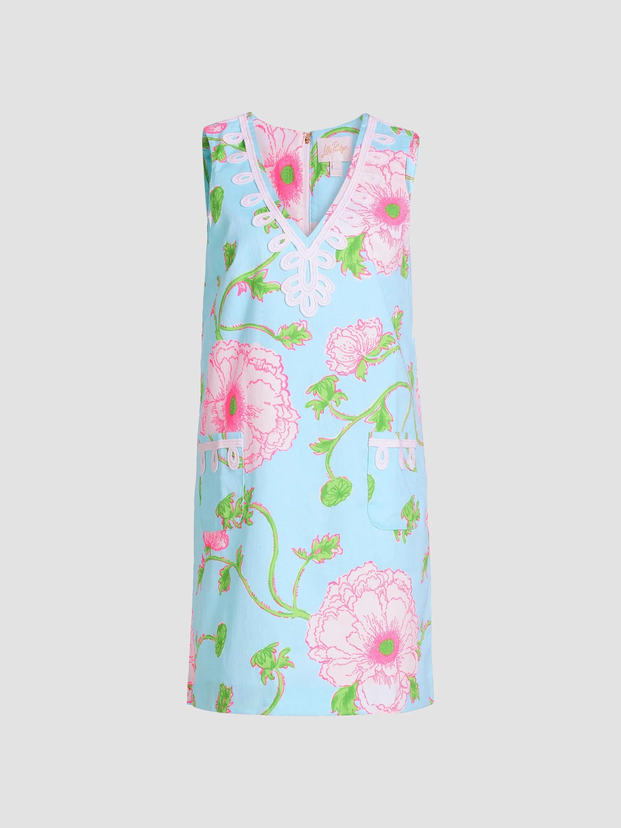 Women's Sidonie Floral Stretch Shift Minidress - Fresh Water Blue - 1