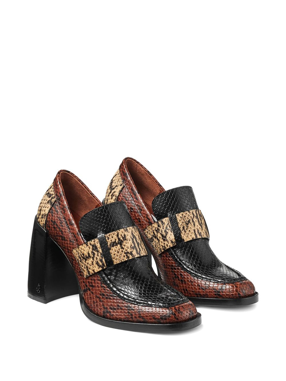 80mm Tylor snakeskin-effect block-heel pumps - 2
