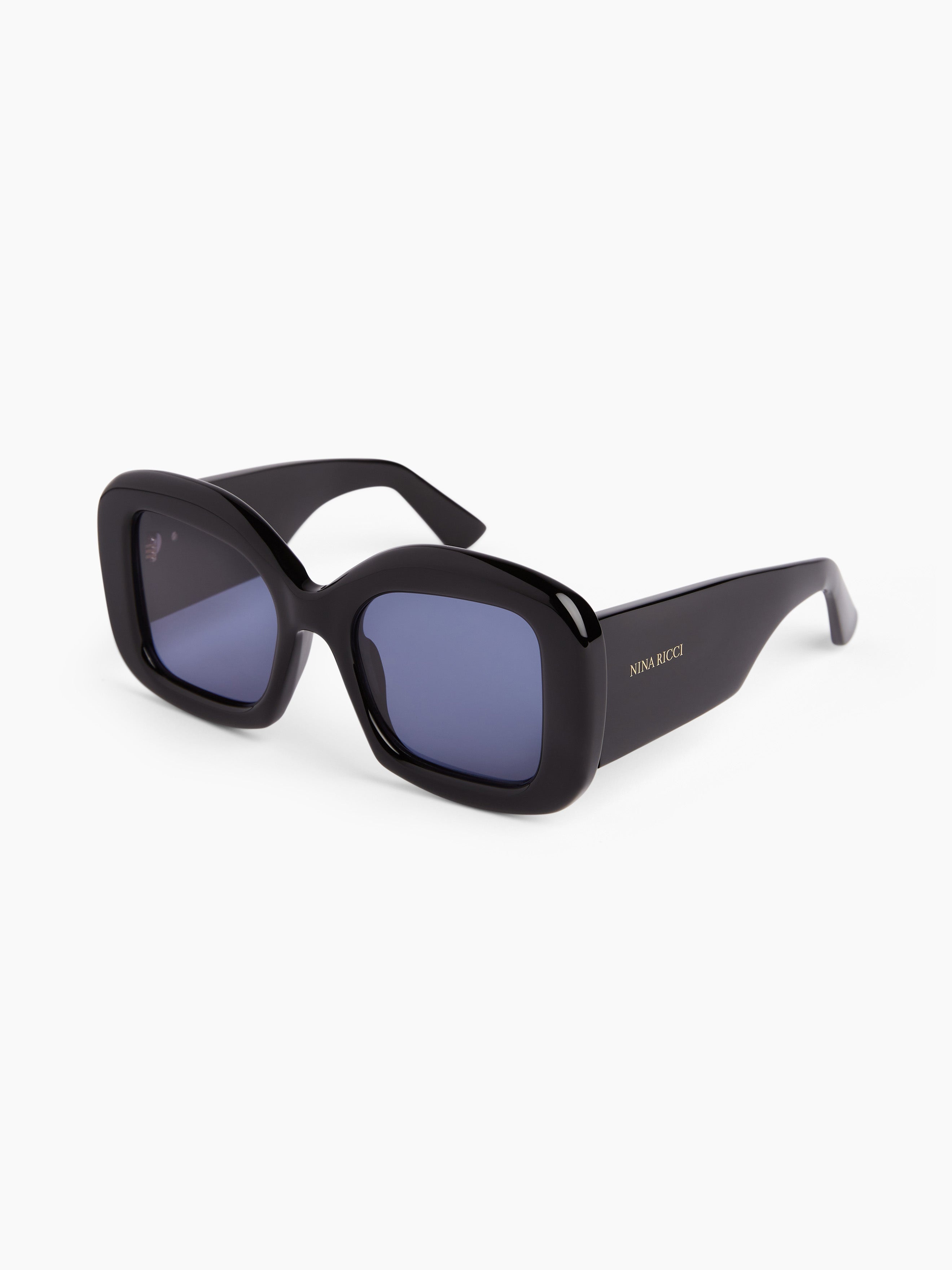 Full Moon Oversize shiny black sunglasses - 4