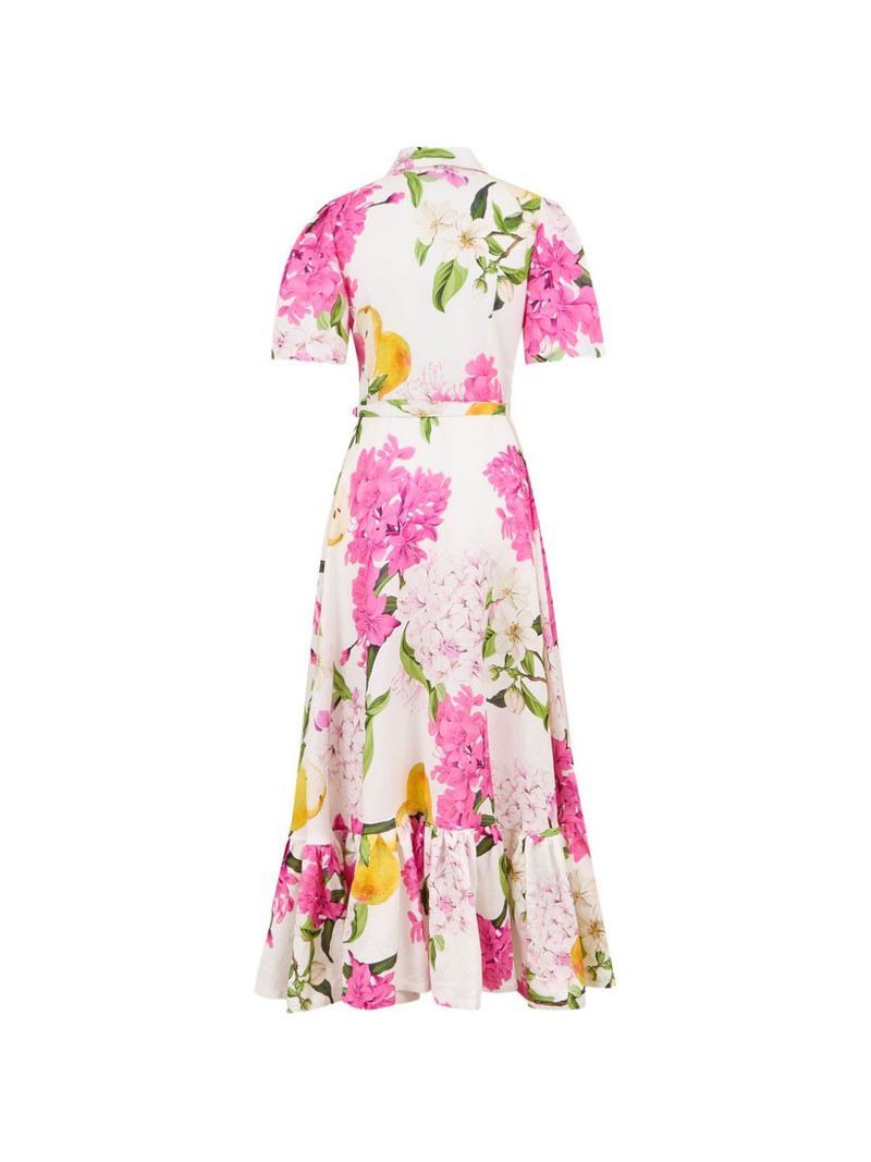 LEO LIN Becca floral ruffled-detail midi dress outlook