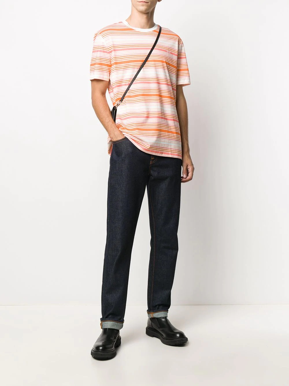 striped basic T-shirt  - 2