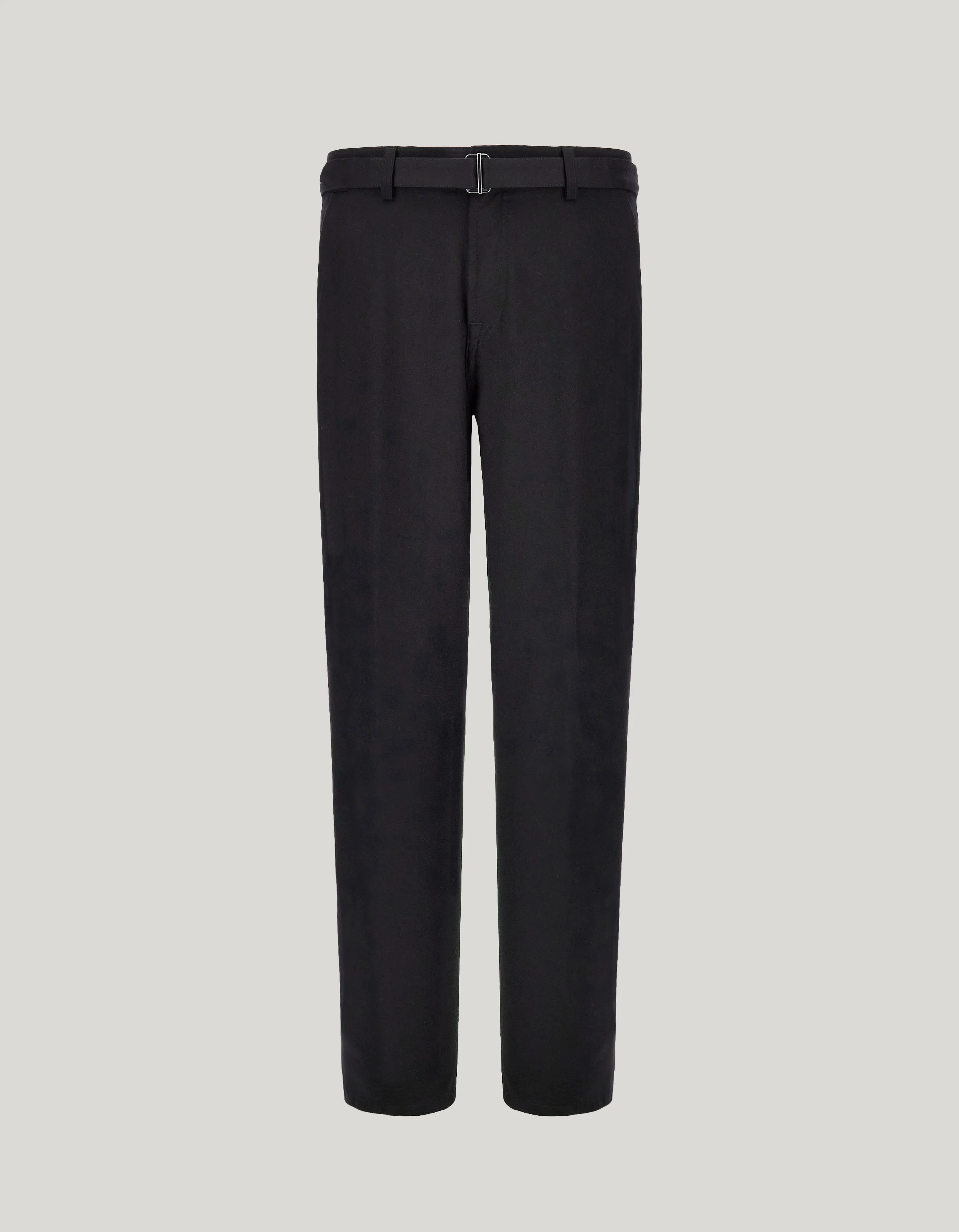 BLACK FLANNEL IMPECCABILE WOOL TAPERED FIT CHINOS - 1