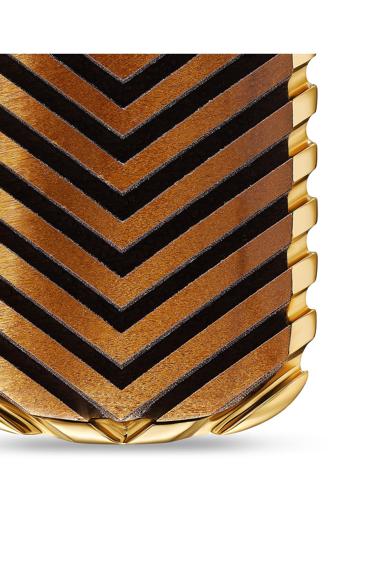 David Yurman Men's Chevron Tag in 18K Yellow Gold with Tiger's Eye, 27mm at Nordstrom - 5