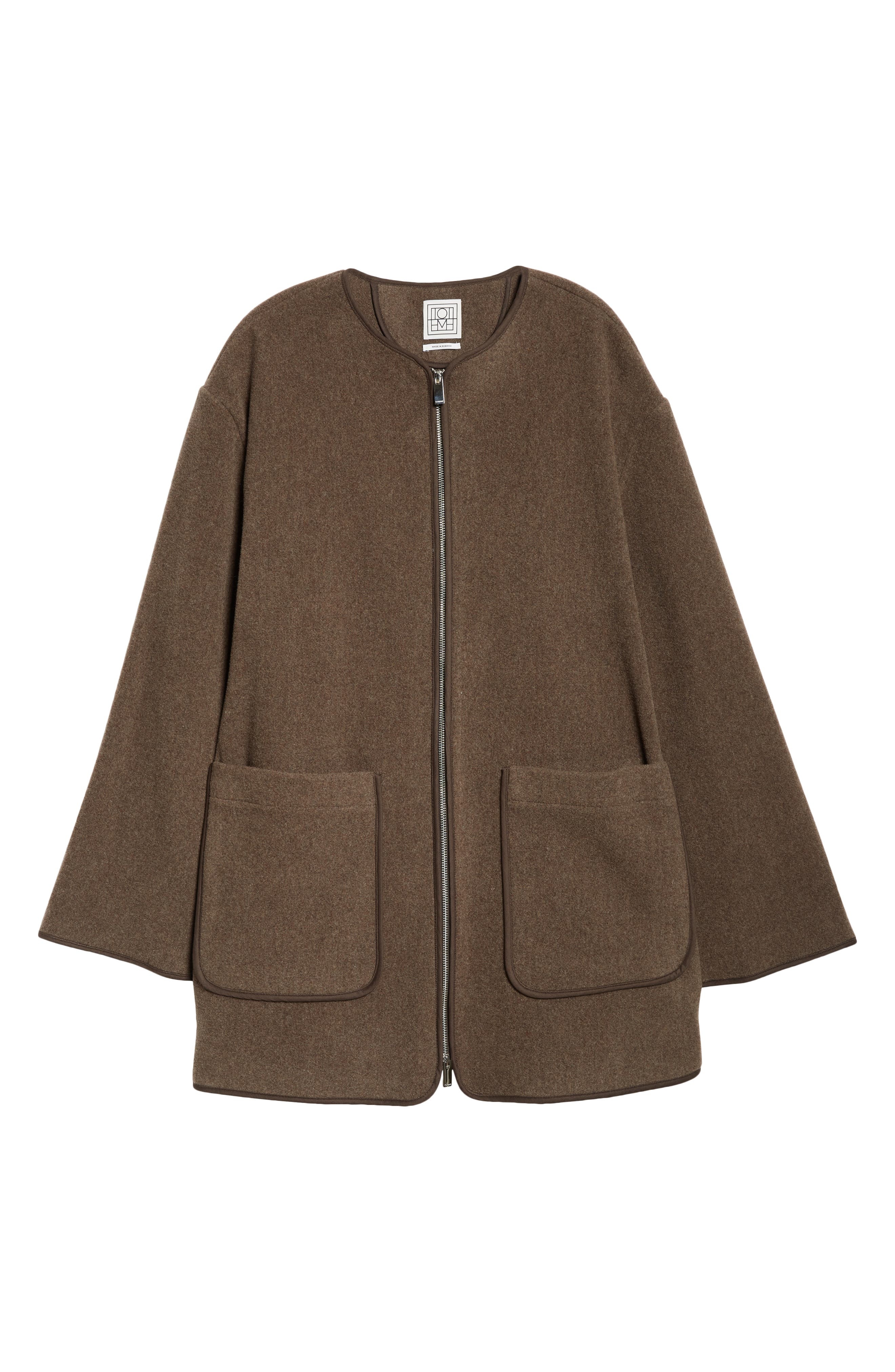 TOTEME Wool Blend Felt Jacket in Oak Melange at Nordstrom - 7