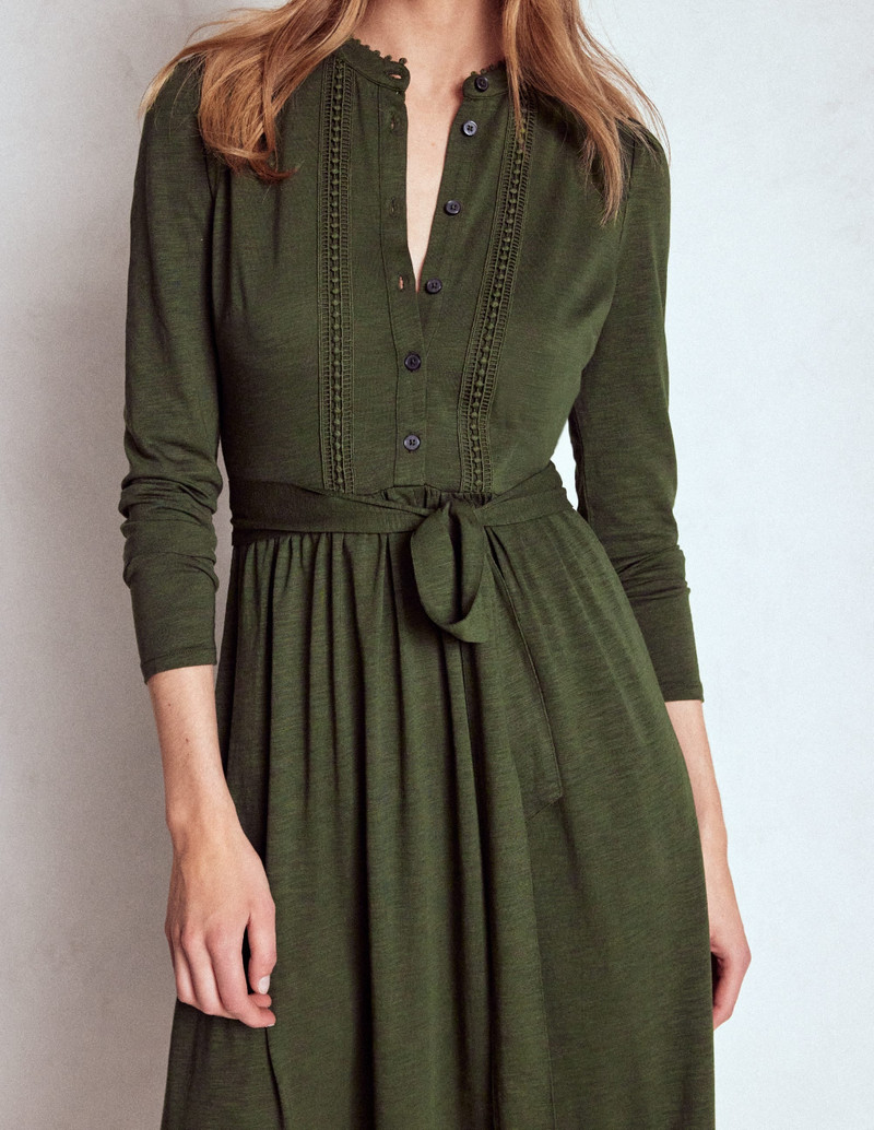 Edwina Jersey Shirt Dress-Kale Leaf 4