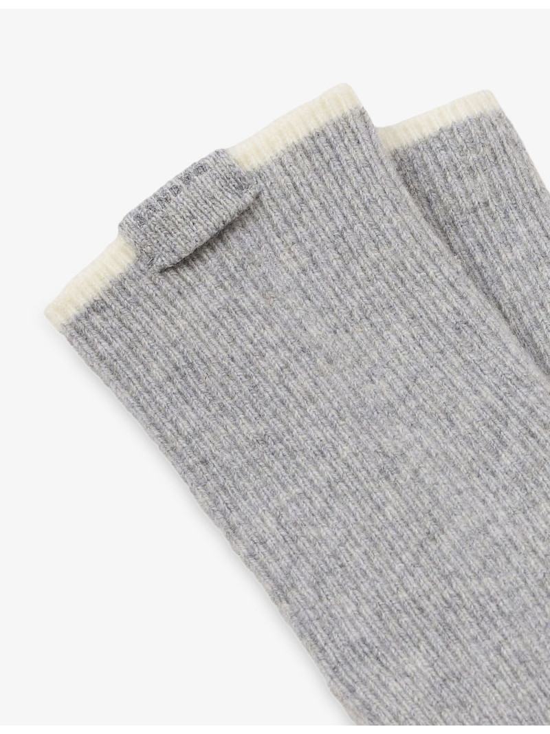 Sandro Two-Tone Knee-High Wool And Cashmere-Blend Socks outlook