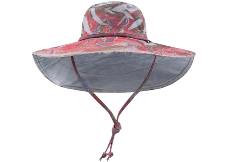 DENIM TEARS Denim Tears Big Chief Demond Denim Plantation Hat Red/Multicolor outlook