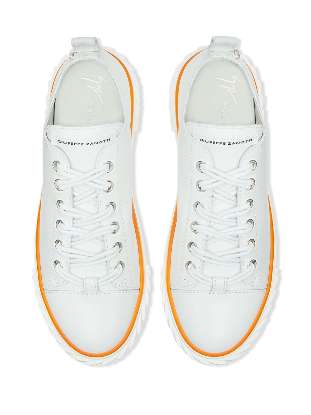 Blabber contrast-trimmed leather sneakers - 4