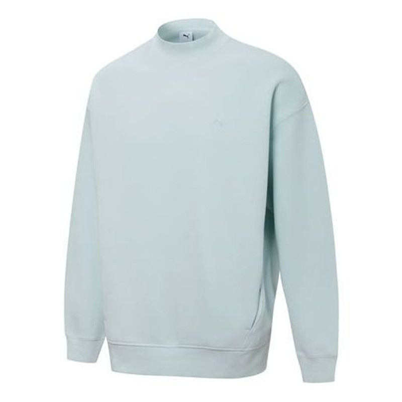 PUMA Mmq Crew Alphabet Embroidered Solid Color Knit Sports Couple Style Blue 534672-62 - 1