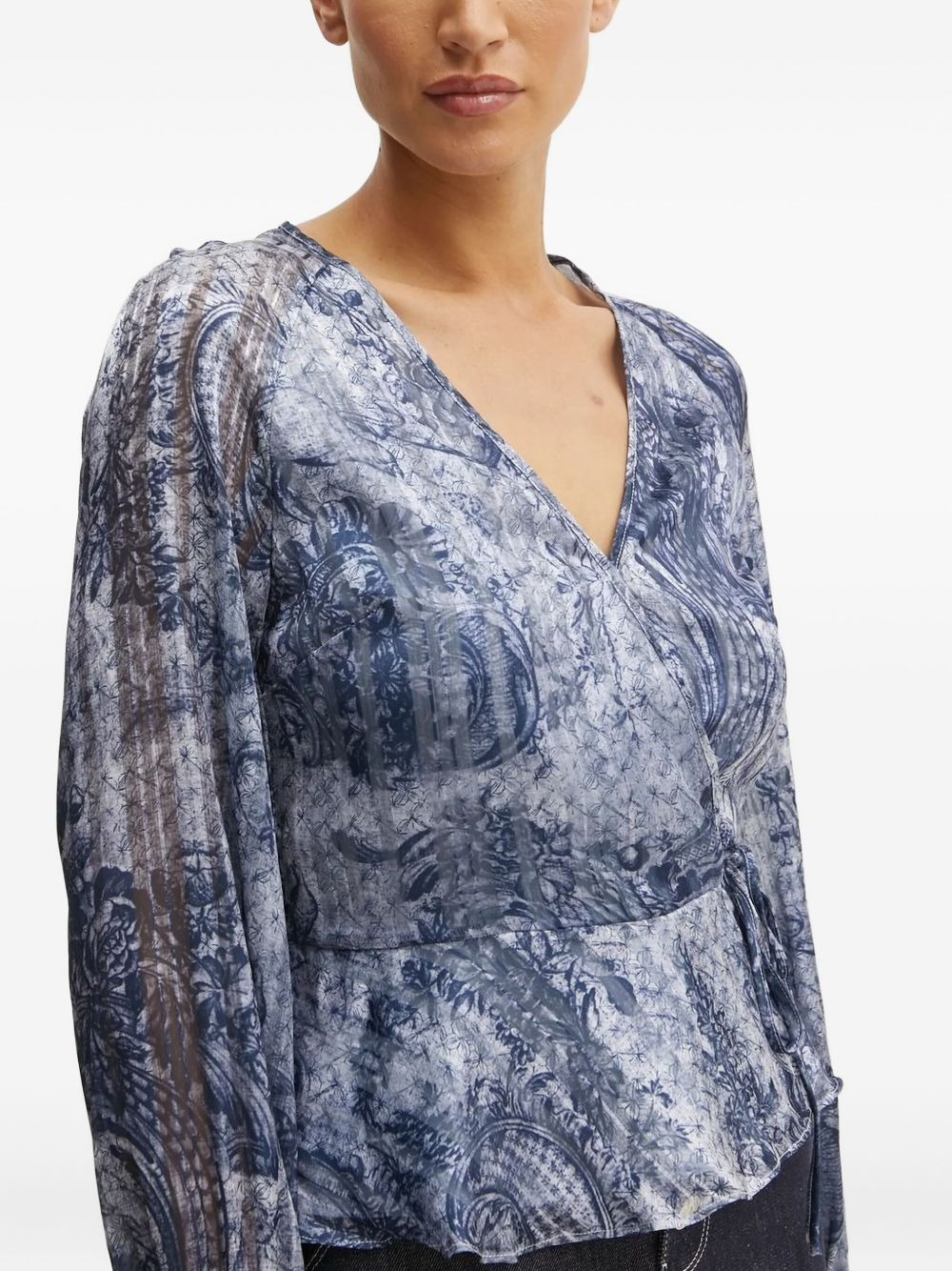 paisley-print wrap top - 3