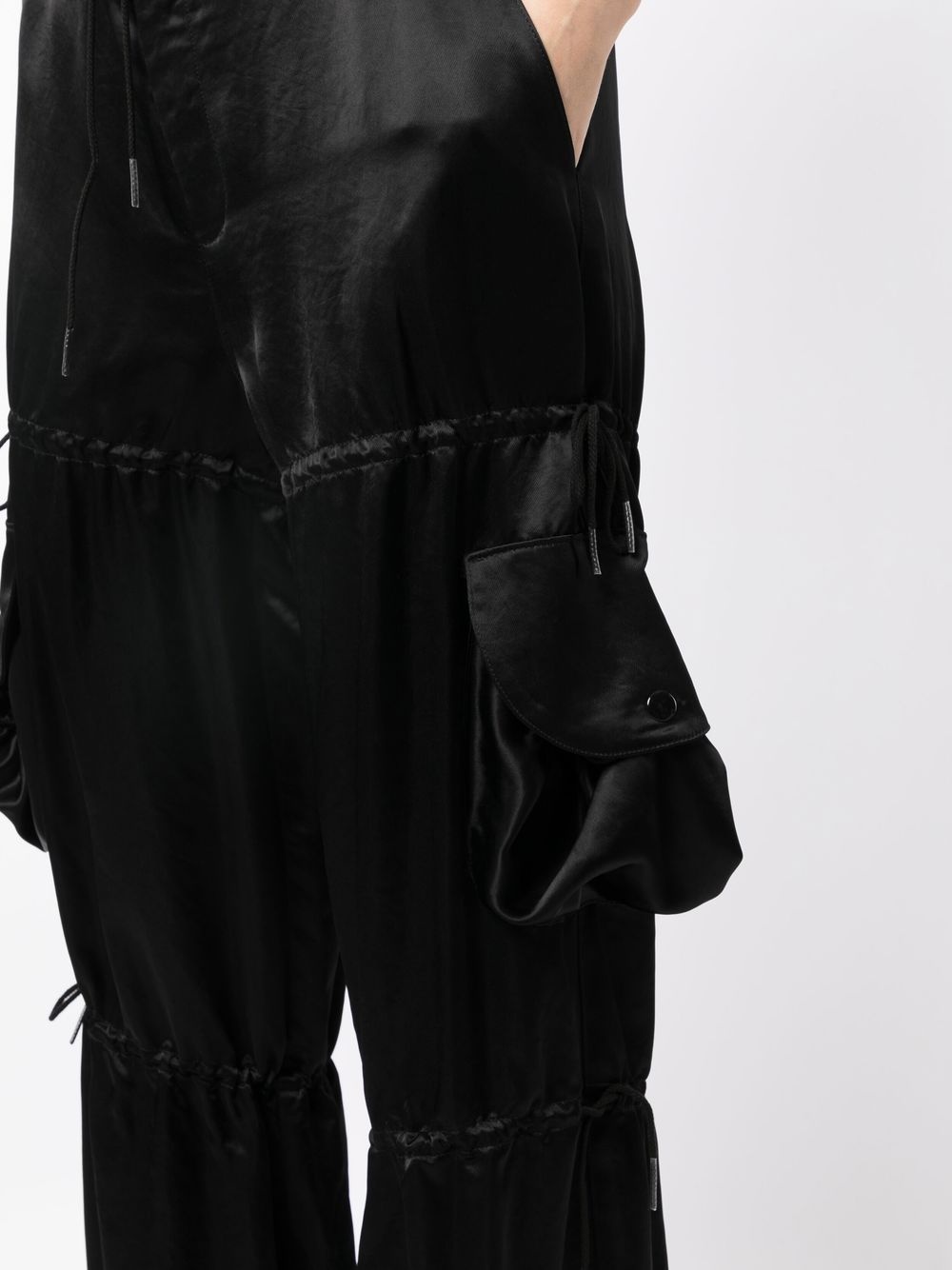 satin-finish pocket straight trousers - 5