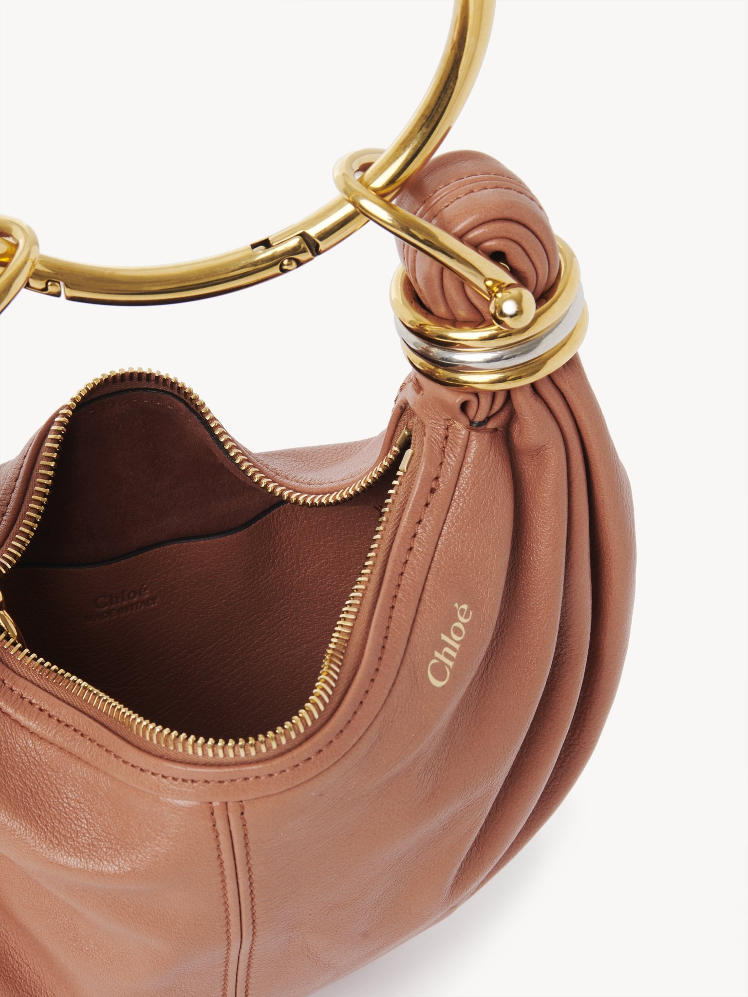 MINI BRACELET HOBO BAG IN GRAINED LEATHER - 6