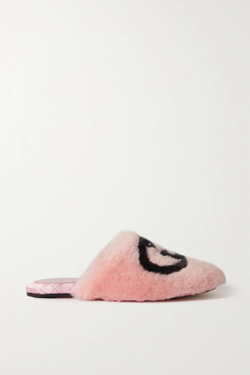 Interlocking G faux fur slippers - 1