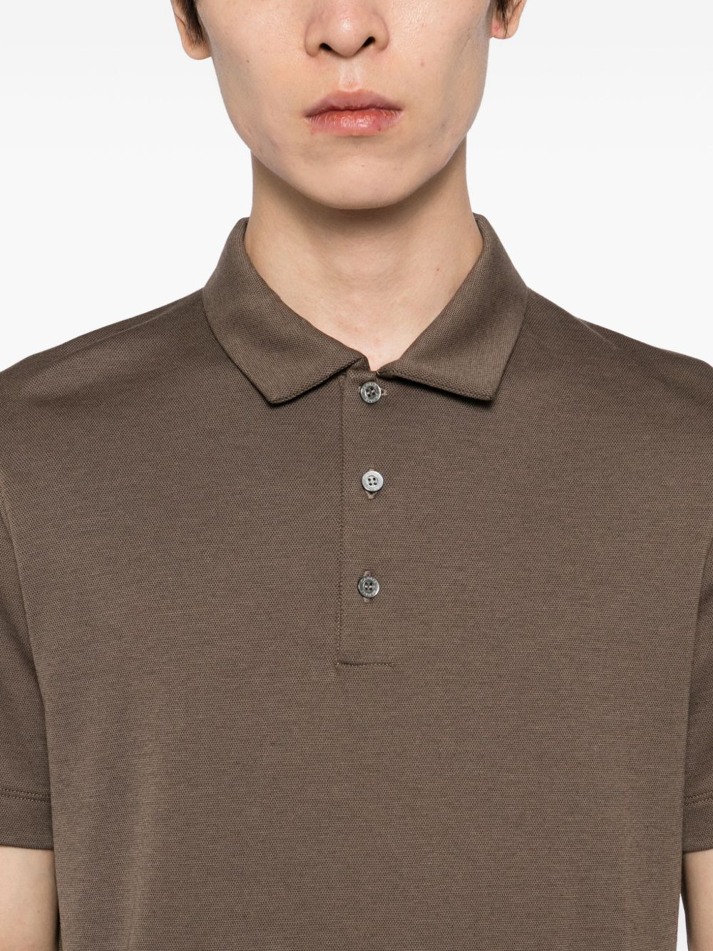 COTTON-BLENDED POLO SHIRT - 3