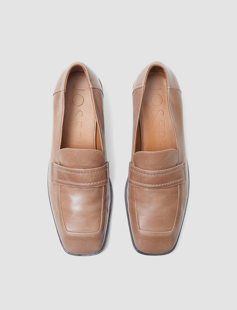 JOSEPH Leather Penny Loafers outlook
