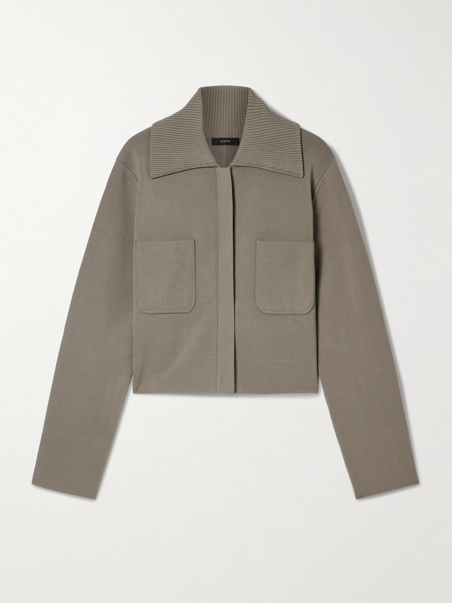 Milano cropped stretch-knit jacket Mushroom - 1