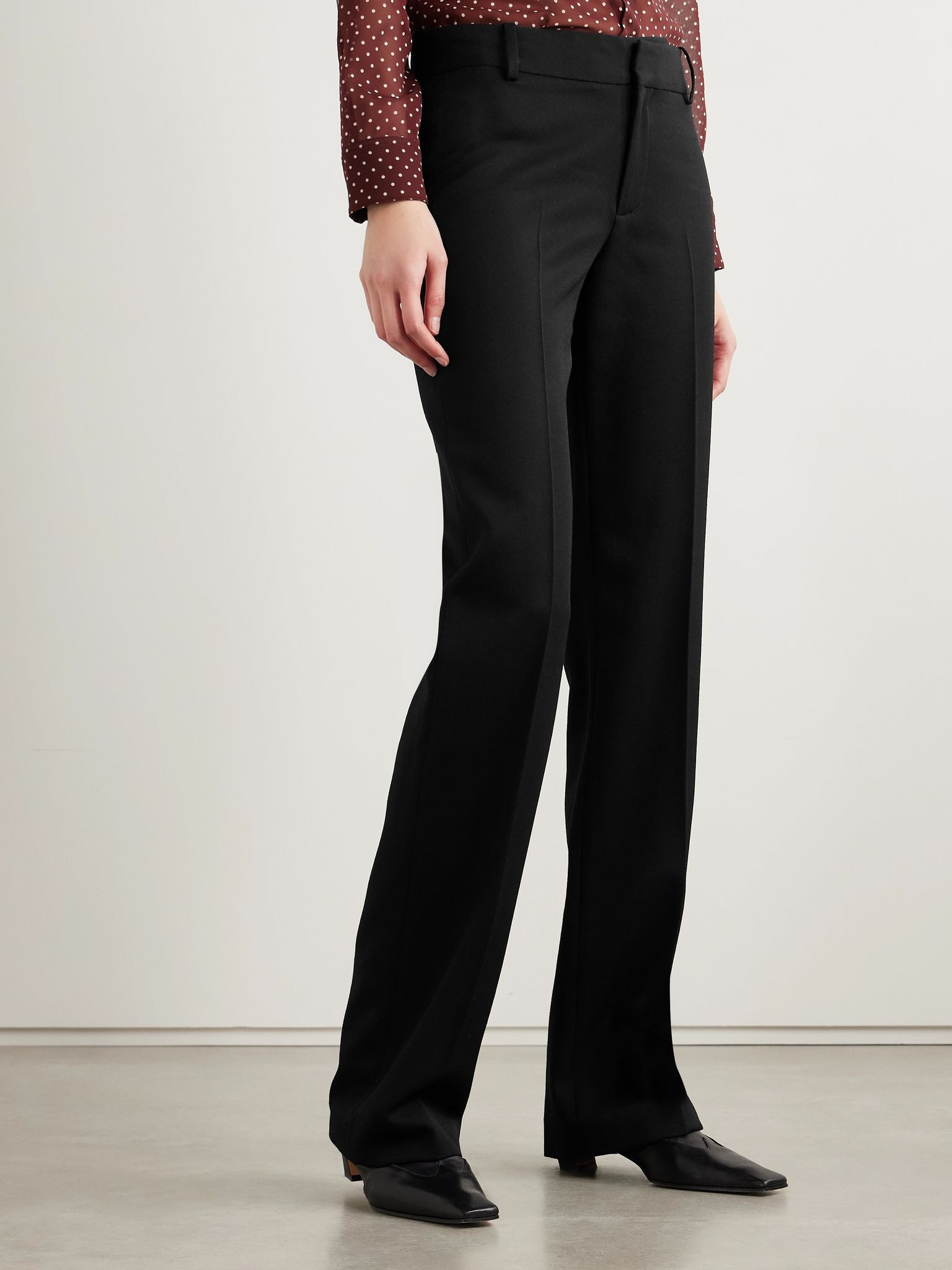 Ivan wool-twill straight-leg pants Black - 3