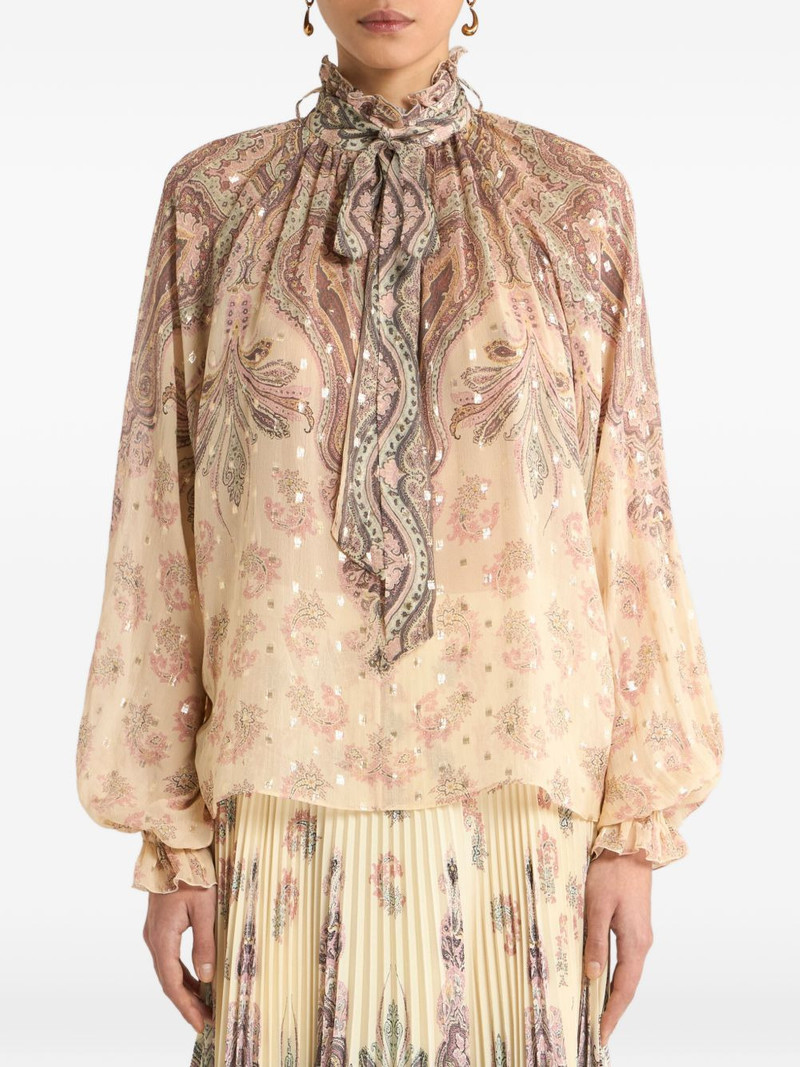 scarf print silk blouse 3