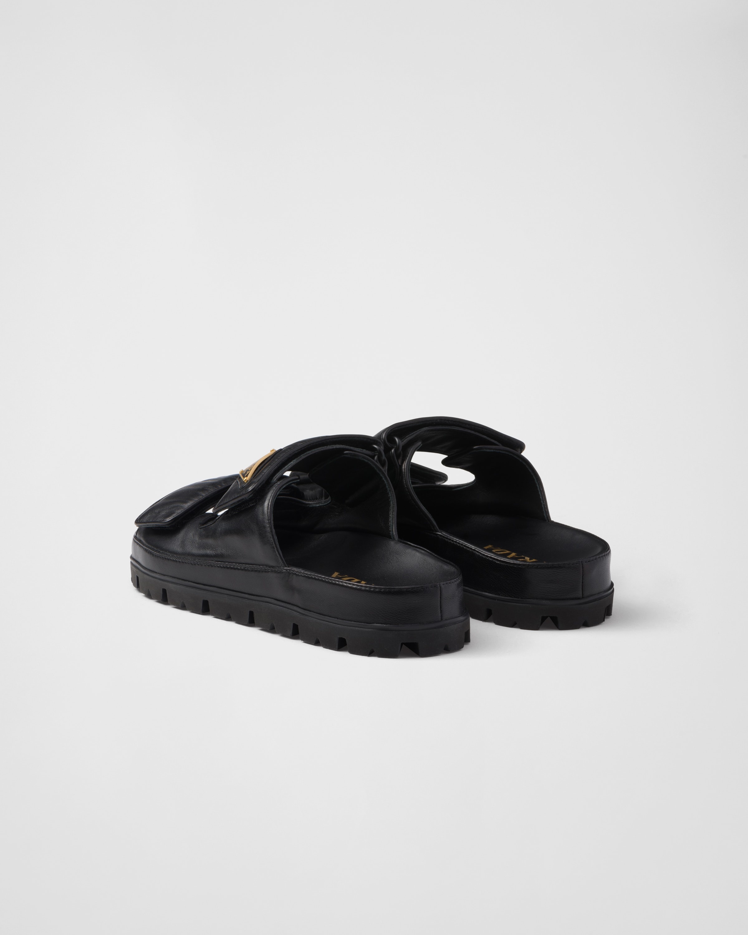 Nappa leather slides - 4