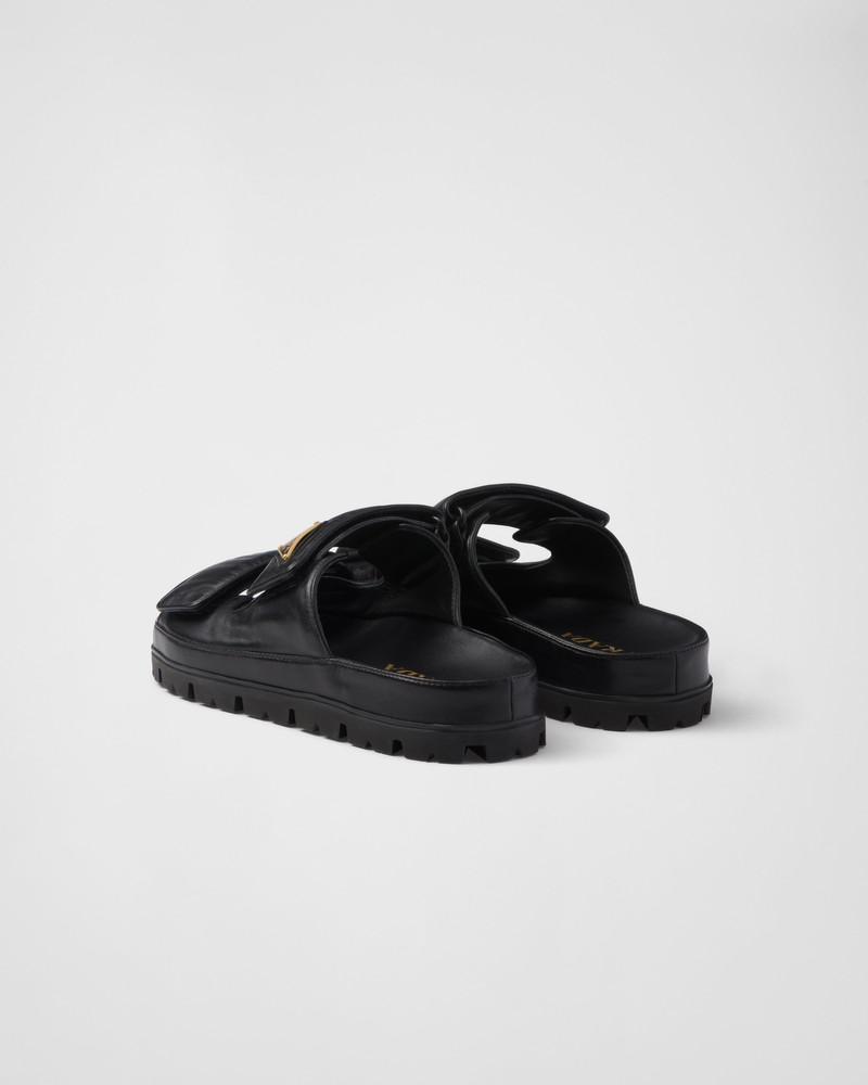 Nappa leather slides 4