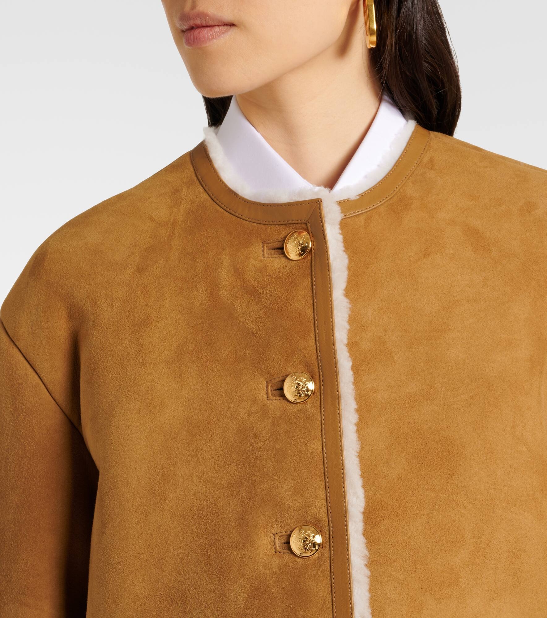 Zanie shearling-lined suede jacket - 5