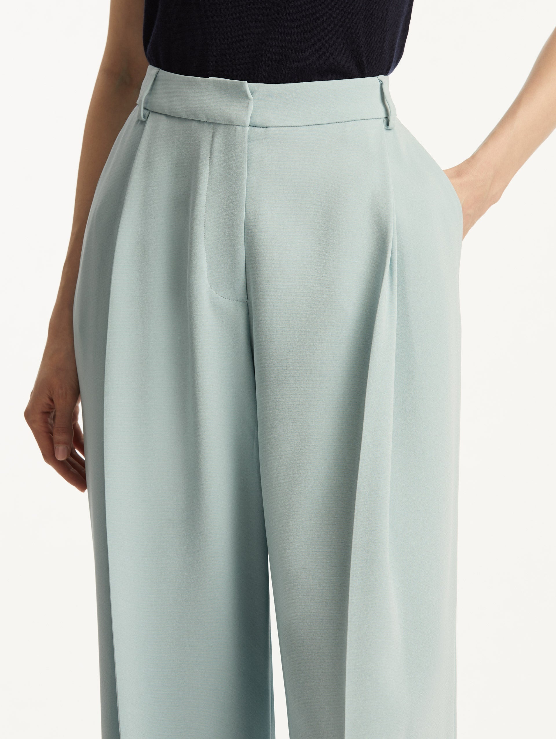WIDE LEG SILK GEORGETTE PANT - 6