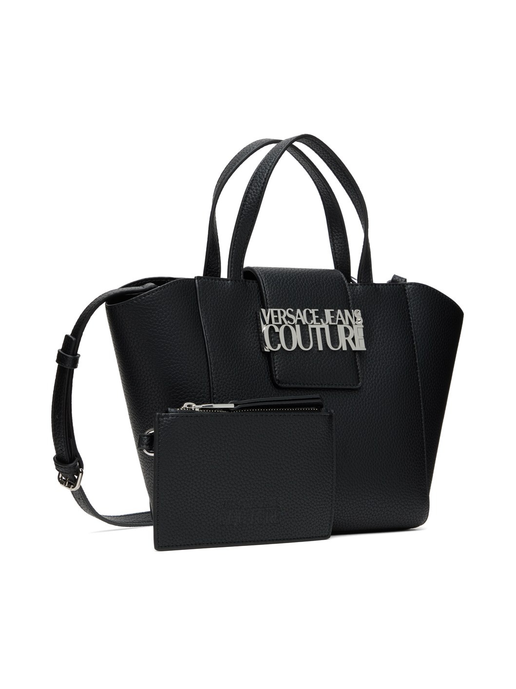Black Faux-Leather Tote - 2